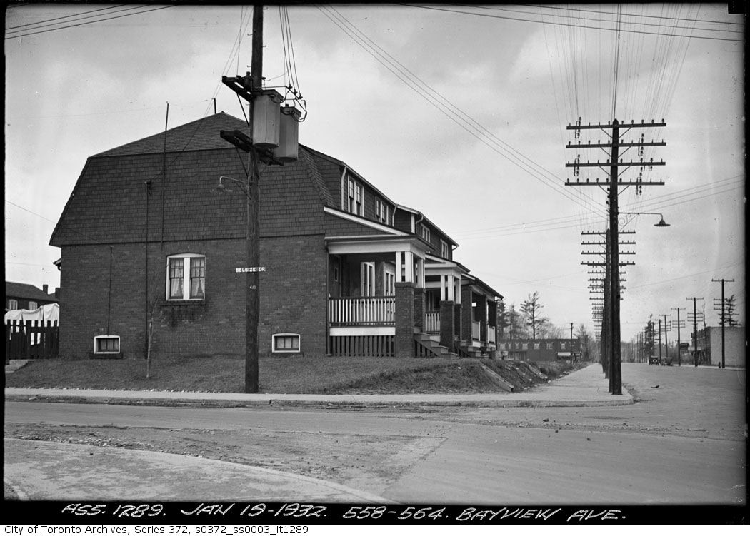 Bayview ave looking north from Belsize Jan 1932